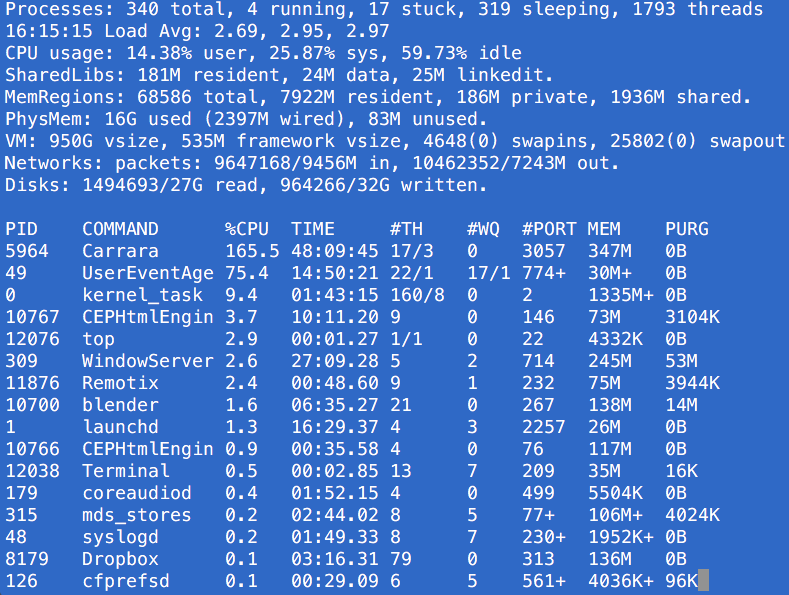 mac terminal commands kill process