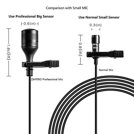 ZAFFIRO Lapel Microphone comparison B074SF96X9 vs B0765NGK4N The