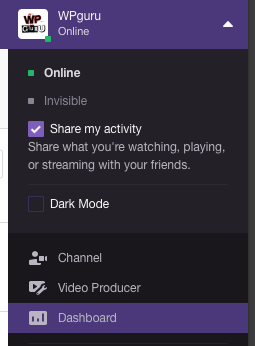 Screenshot of channel from Twitch.tv