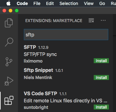 Visual studio code sftp настройка