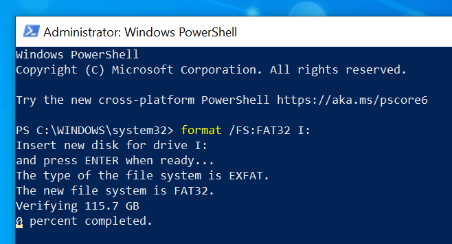 format usb drive fat32 for windows 10 install