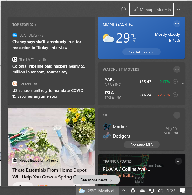 How to remove weather from taskbar windows 10