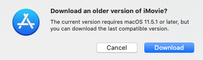 can i download old version of imovie