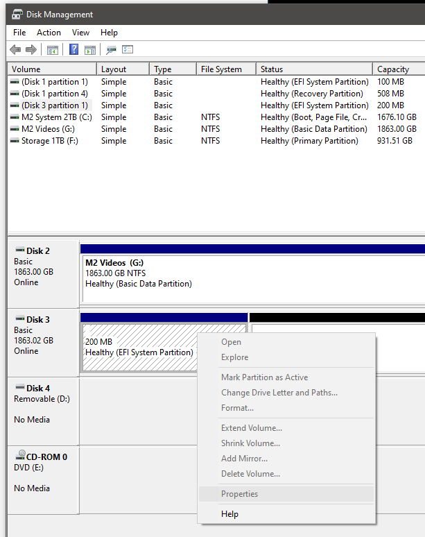 efi system partition windows 10 delete