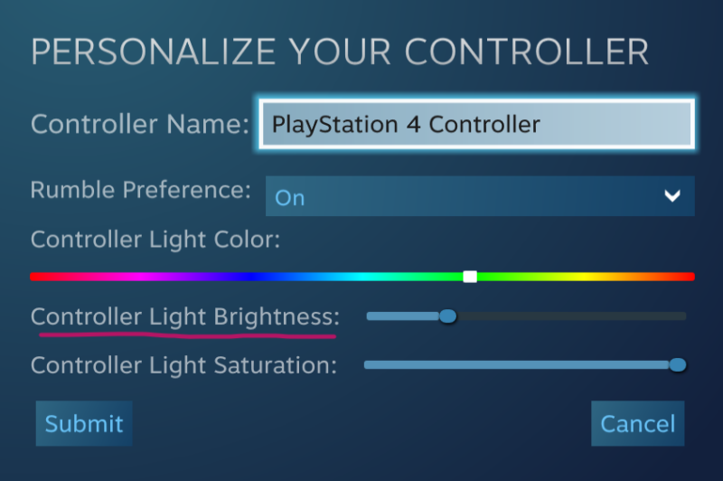 How to dim the light on your PS4 Controller when connected to